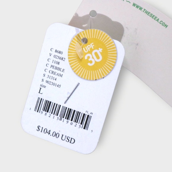 Free People X Seea Palomar Surf/Swim Crop Top, Size Large Cream Waffle Knit UV - Picture 4 of 10